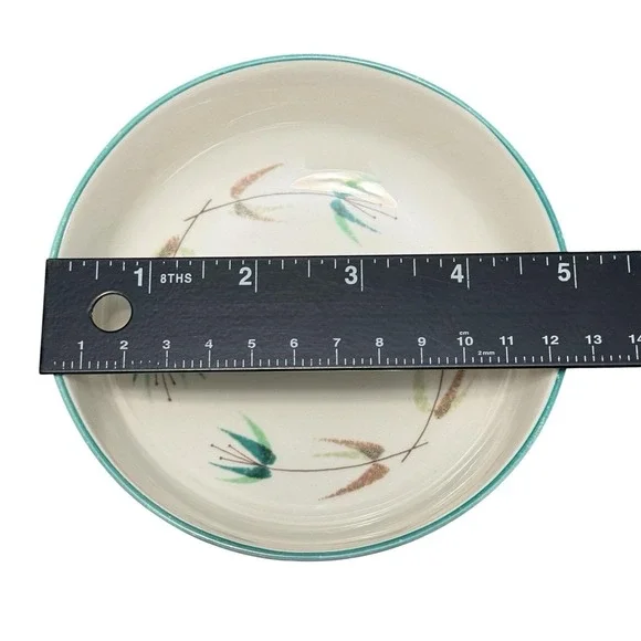 Vintage Franciscan Radiance Berry Bowls Set Of 4 USA Mid Century Green Rim - Picture 11 of 12